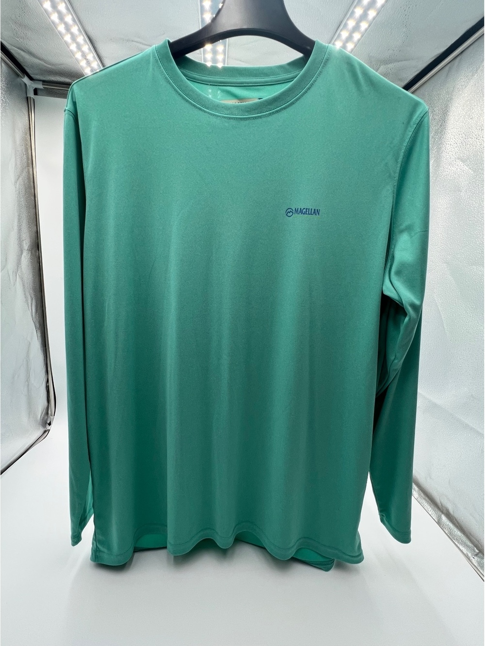 Magellan Outdoors Fish Gear 1X Teal Long Sleeve Fishing Shirt Moisture Wicking